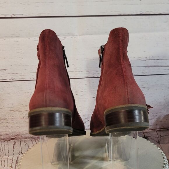 Karl Lagerfeld Paris Sixte Women's Burgundy Suede Ankle Boots Size 6.5M - Picture 13 of 16